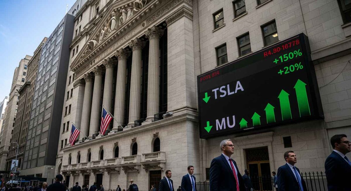 Wall Street Record High: Tesla and Micron Lead Market Rally