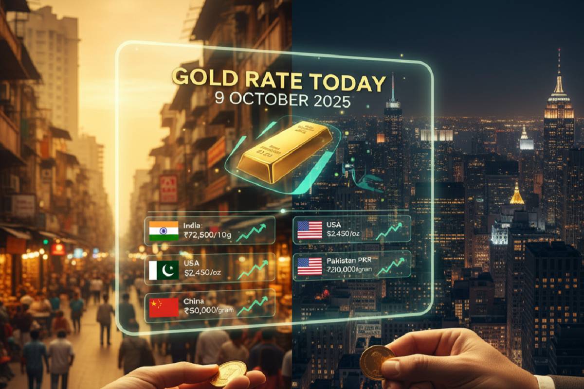 Gold Rate Today 9 October 2025: Latest Prices in India, USA, Pakistan & China