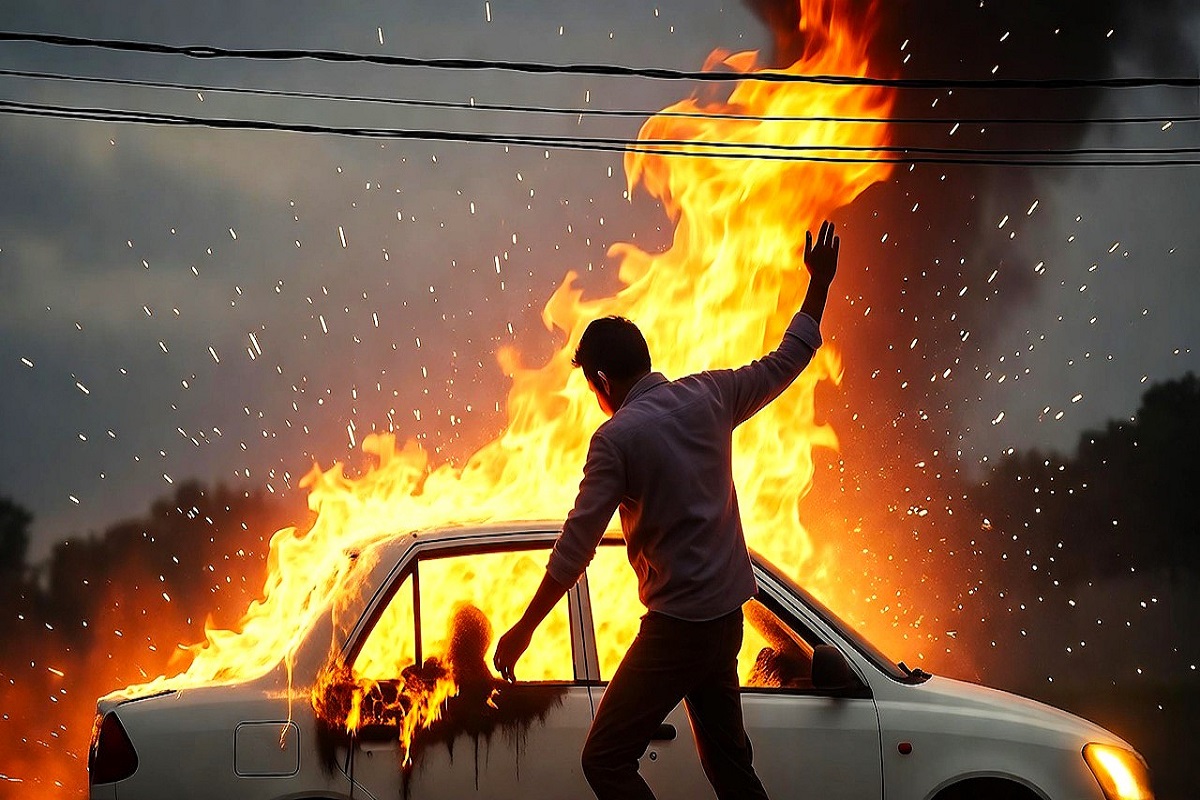 Mathura CNG explosion: A man died after a high-tension wire hit his CNG car