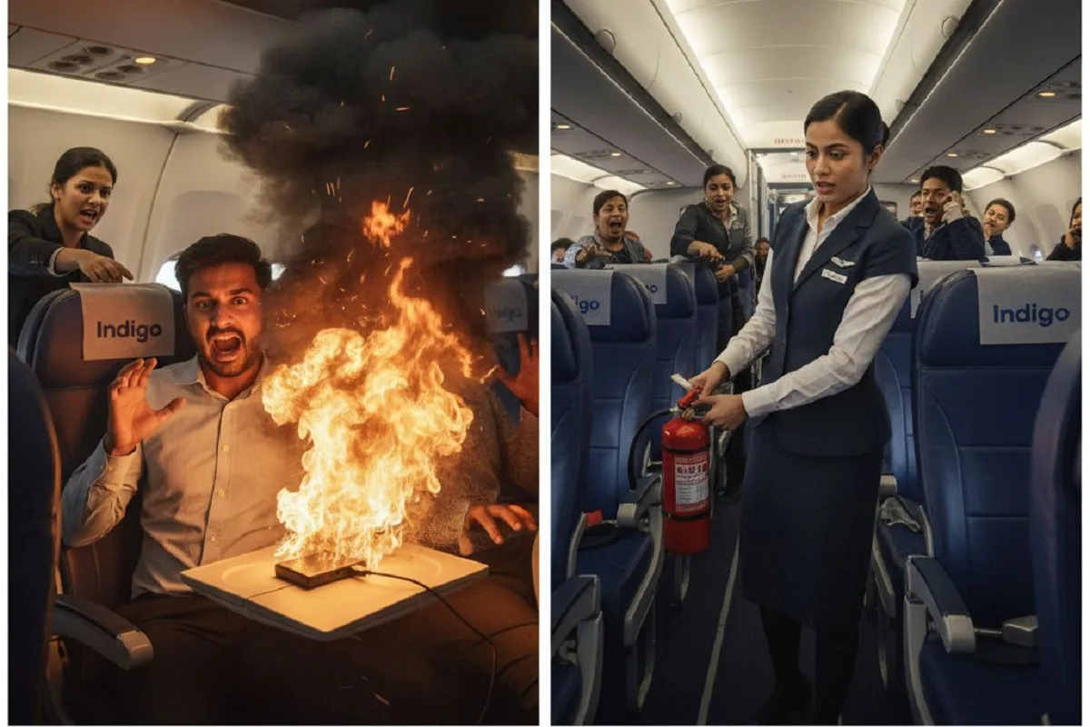 Power Bank catches Fire on Delhi Dimapur IndiGo Flight 6E 2107 Flight before Takeoff