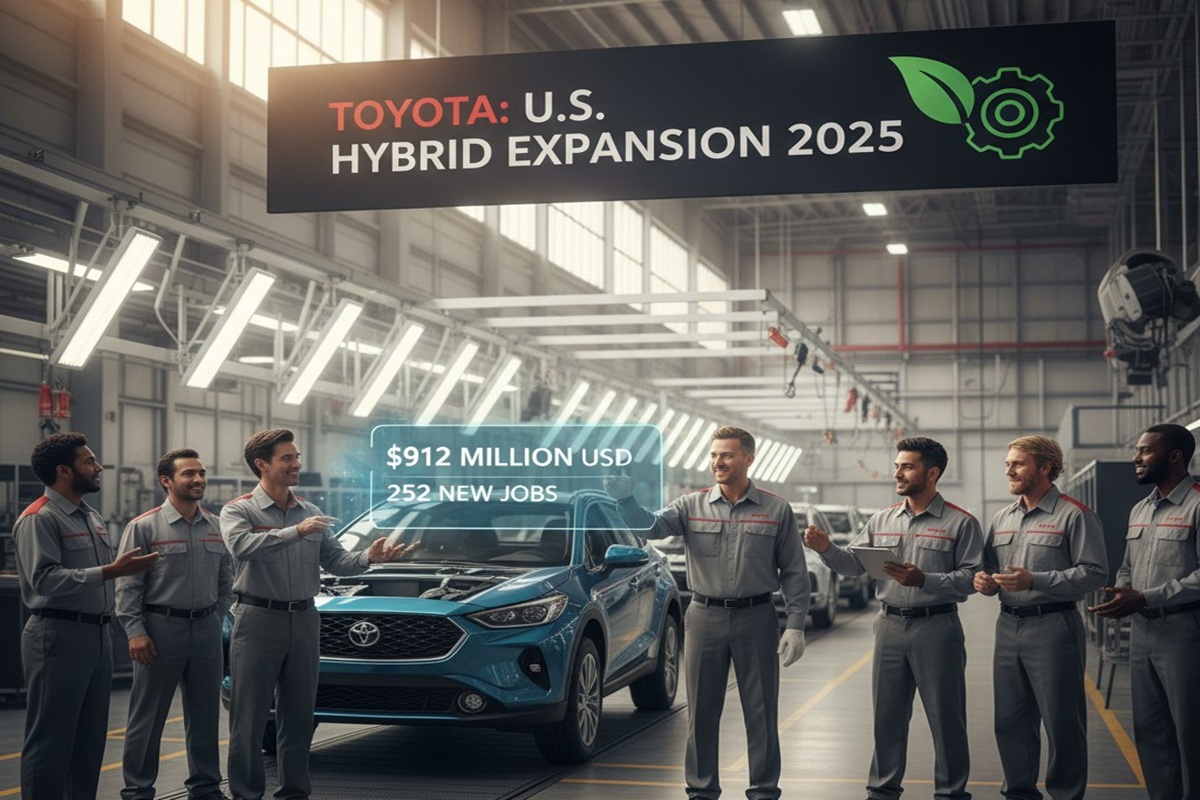 Toyota’s $912 Million U.S. Investment Explained Why the Automaker Is Expanding Hybrid Production and Creating 252 New Jobs in 2025