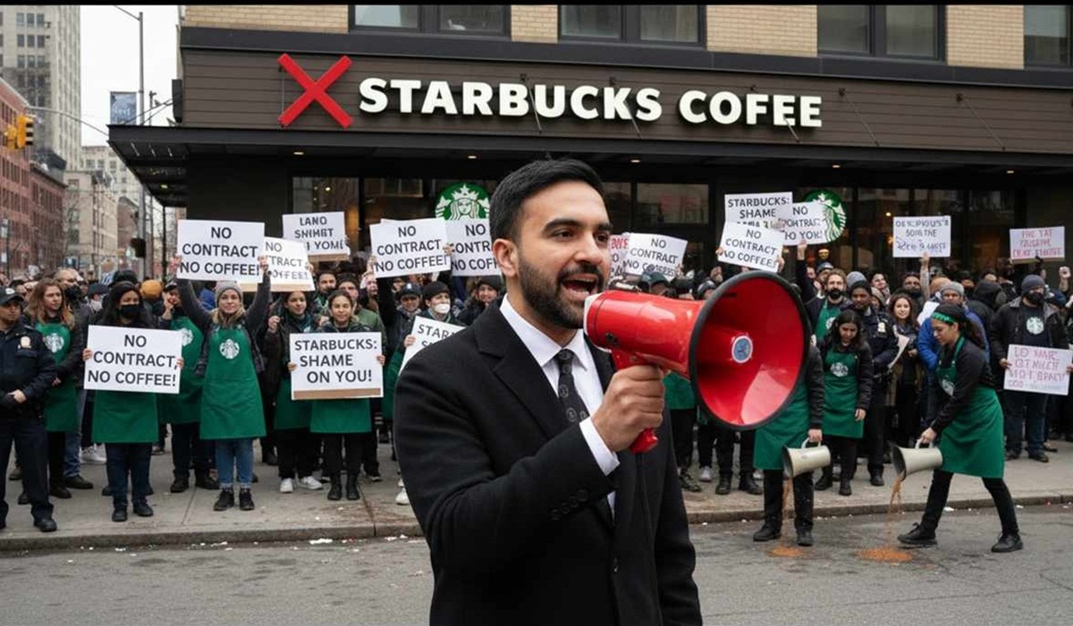 Zohran Mamdani Urges Nationwide Starbucks Boycott as over 1,000 Amid Barista Strike ‘No Contract, No Coffee’ Gains Momentum