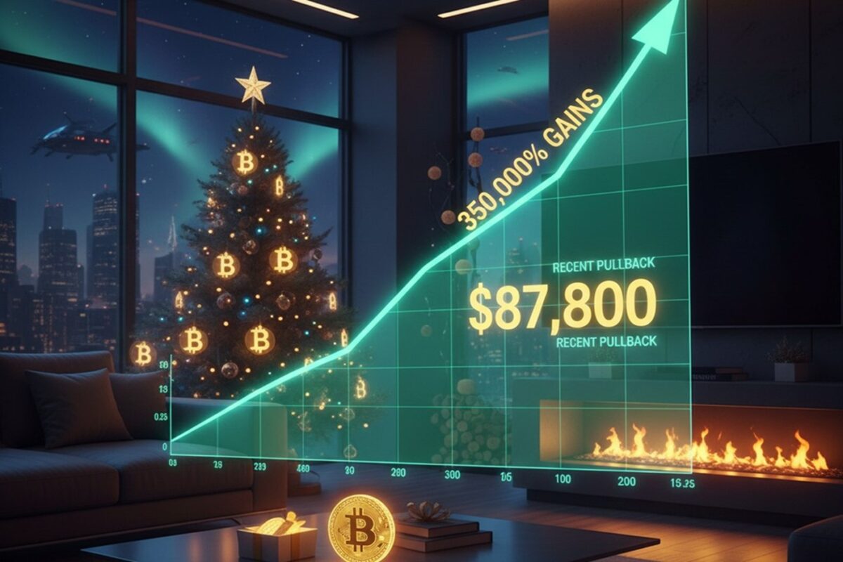 Bitcoin Christmas Day 2025 Price at $87,800 From 25 Cents in 2010 to 350,000% Gains Despite Recent Pullback