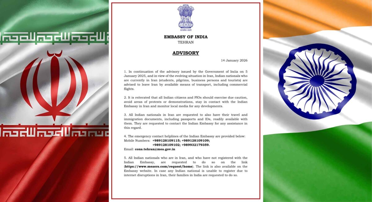 Indian Embassy Urges All Nationals Including Students and Pilgrims to Leave Iran Immediately Amid Deadly Protests and Over 2500 Deaths