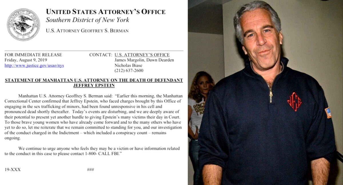 Jeffrey Epstein Death Draft Statement Dated August 9 2019 Surfaces in DOJ Files Release January 2026